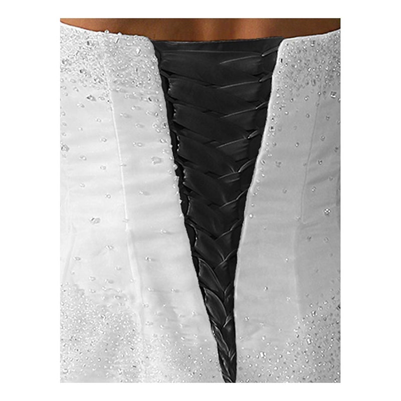 QRBTSCL Women's Wedding Dress Zipper Replacement Adjustable Fit Satin Corset Back Kit Lace up for Prom Dress Black 14 Inches - Image 4